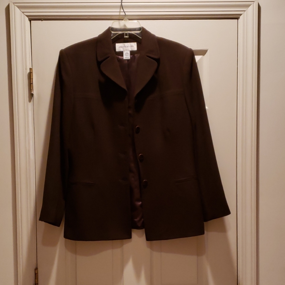 Chocolate Brown Button Down Blazer - image 1